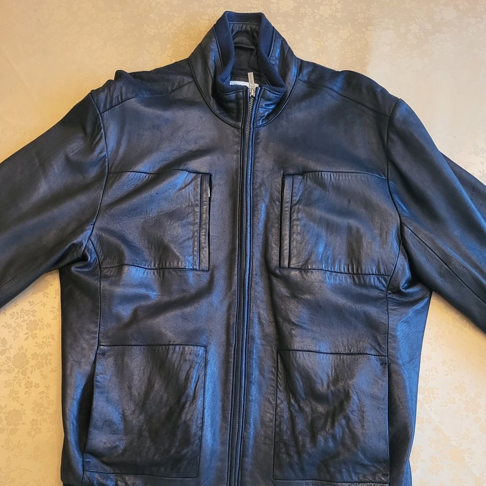 Genuine Black Leather Calvin Klein jacket